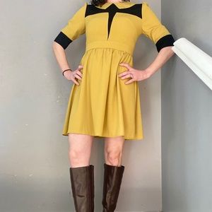 Chartreuse vintage type Modcloth 90s babydoll dress, Cocolove size M